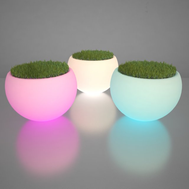 illuminated planter Model 3D .c4d .max .obj .3ds .fbx .stl .blend 