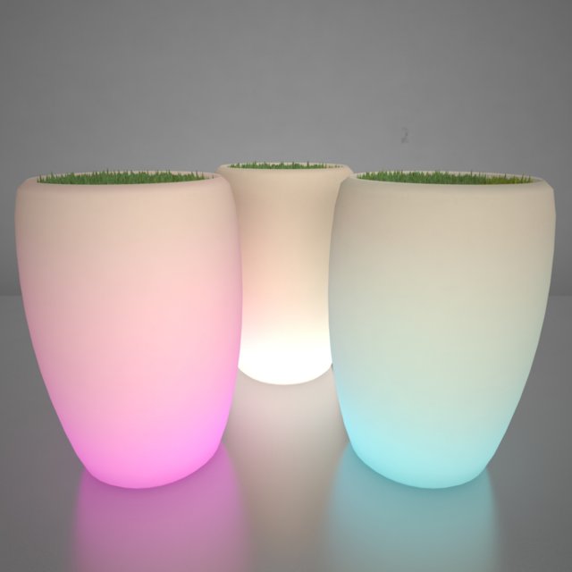 illuminated planter 3 Modello 3D .c4d .max .obj .3ds .fbx .stl .blend 