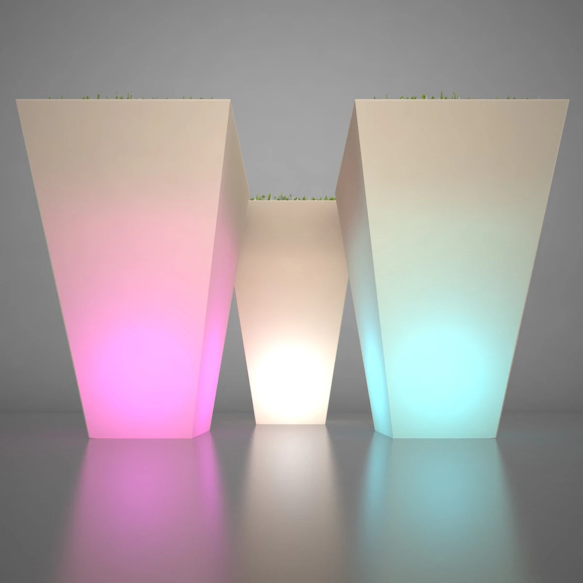 illuminated planter 4 3D Model .c4d .max .obj .3ds .fbx .stl .blend 