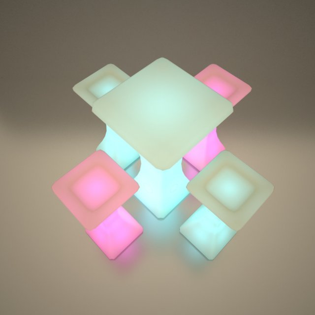 illuminated outdoor bar or bistro table 3D Model .c4d .max .obj .3ds .fbx .stl .blend 