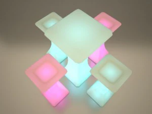 bar ext&eacute;rieur &eacute;clair&eacute; ou table de bistro Modèle 3D