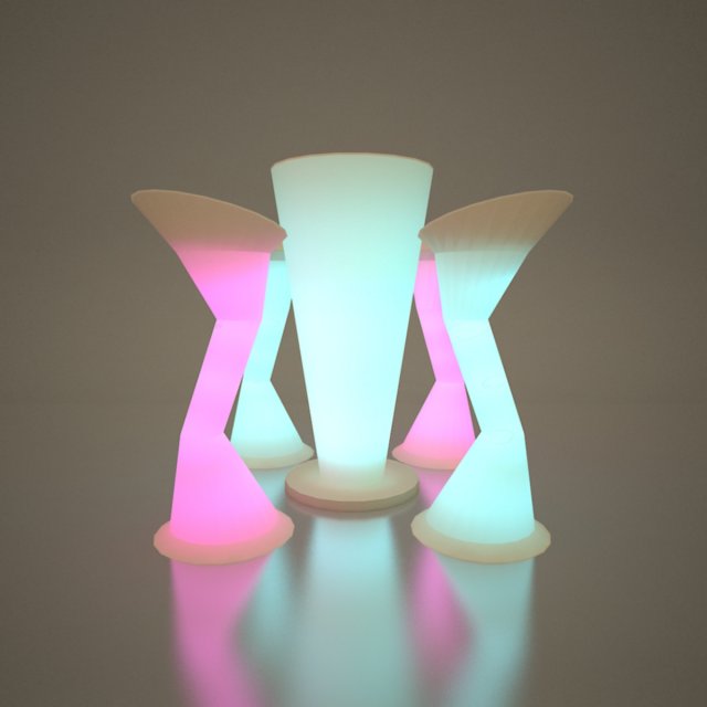 illuminated outdoor bar or bistro table 2 3D 모델 .c4d .max .obj .3ds .fbx .stl .blend 