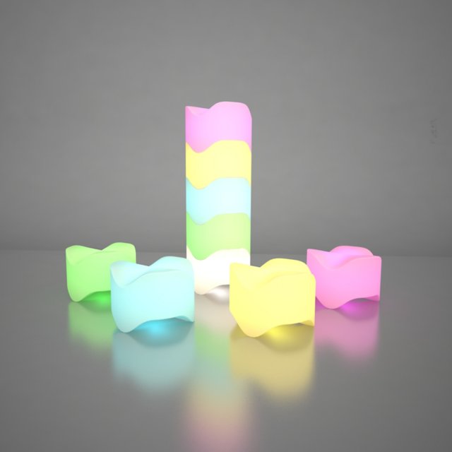 illuminated bone stacking chair Model 3D .c4d .max .obj .3ds .fbx .stl .blend 