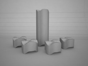 illuminated bone stacking chair Model 3D