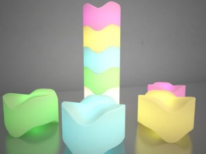 illuminated bone stacking chair Model 3D