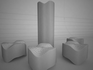 illuminated bone stacking chair Model 3D