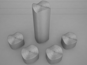illuminated bone stacking chair Model 3D