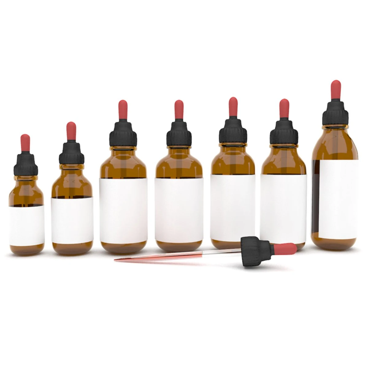 medical bottles 5 3D Model .c4d .max .obj .3ds .fbx .stl .blend 