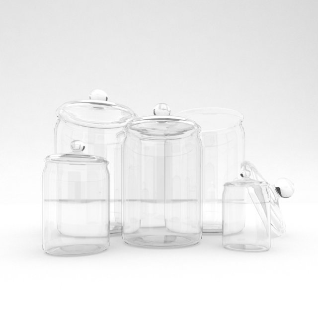 glass jars 1 Modelo 3D .c4d .max .obj .3ds .fbx .stl .blend 