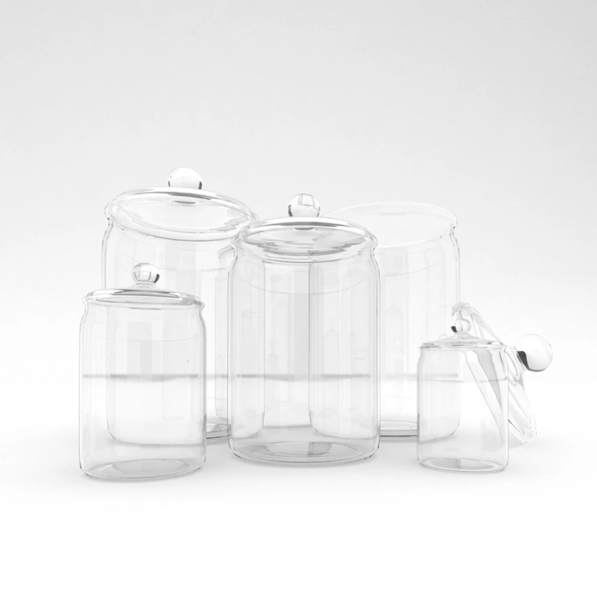 glass jars 1 3D Model .c4d .max .obj .3ds .fbx .stl .blend 