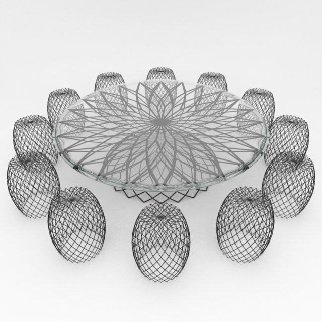 mesh outdoor furniture 1 3D Model .c4d .max .obj .3ds .fbx .stl .blend 