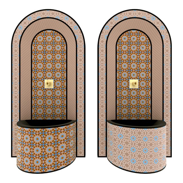 moroccan fountain 2 3D Model .c4d .max .obj .3ds .fbx .stl .blend 