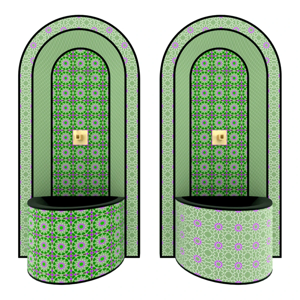 moroccan fountain 4 3D Model .c4d .max .obj .3ds .fbx .stl .blend