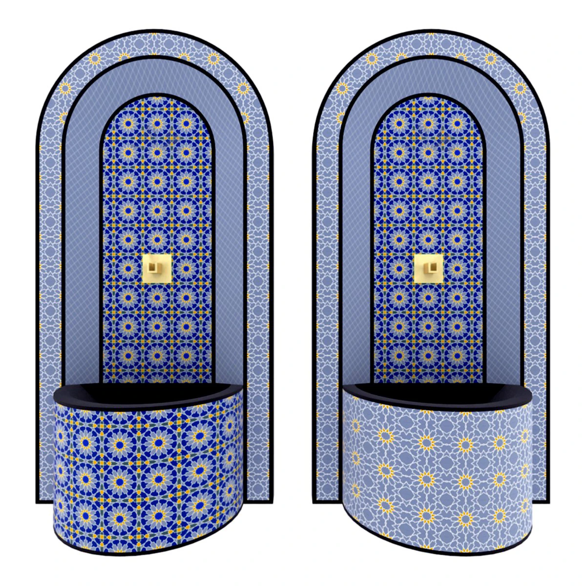 moroccan fountain 7 3D Model .c4d .max .obj .3ds .fbx .stl .blend 