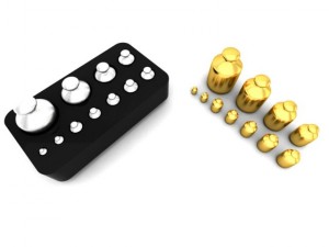 laboratory scale and calibration weight set 3Dモデル