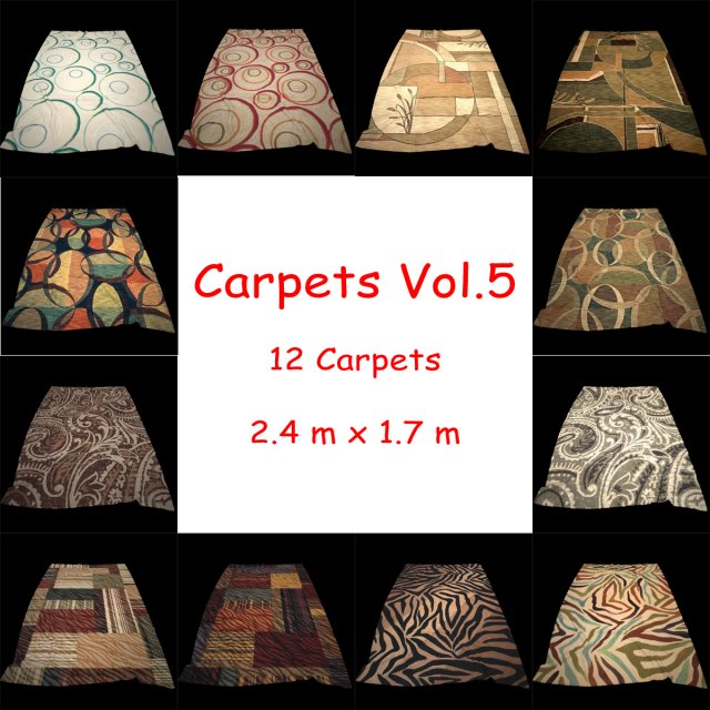 carpets vol 5 3Dモデル .c4d .max .obj .3ds .fbx .stl .blend 