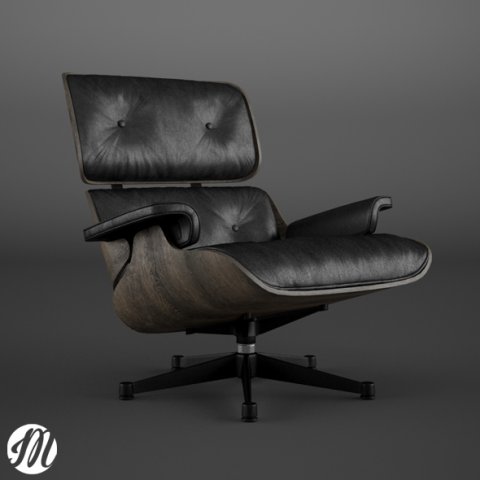 eames lounge chair and ottoman Model 3D .c4d .max .obj .3ds .fbx .stl .blend 