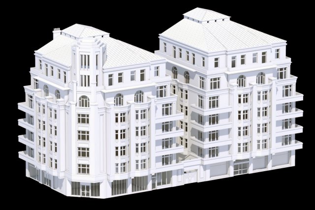 apartment complex 3D Модель .c4d .max .obj .3ds .fbx .stl .blend