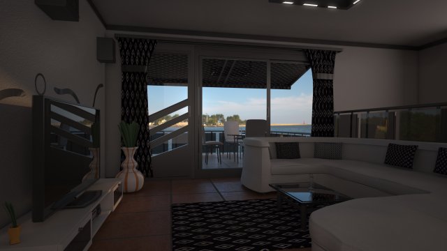living room with balcony 3D Model .c4d .max .obj .3ds .fbx .stl .blend 
