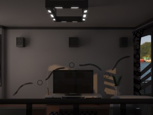 living room with balcony 3D Model