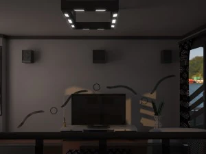 living room with balcony 3D Model
