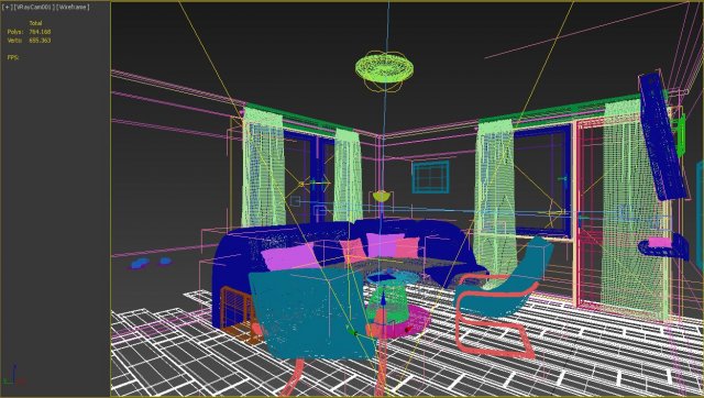 living room rozna collection updated 3D 模型 .c4d .max .obj .3ds .fbx .stl .blend 