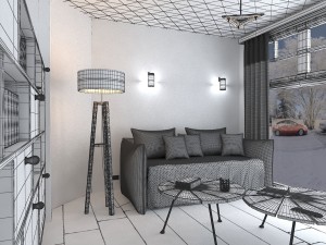 preview living room french style 3D-Modell