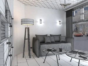 preview living room french style 3D Model