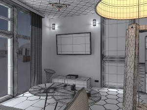 preview living room french style 3D-Modell