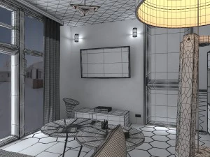 preview living room french style 3D Model