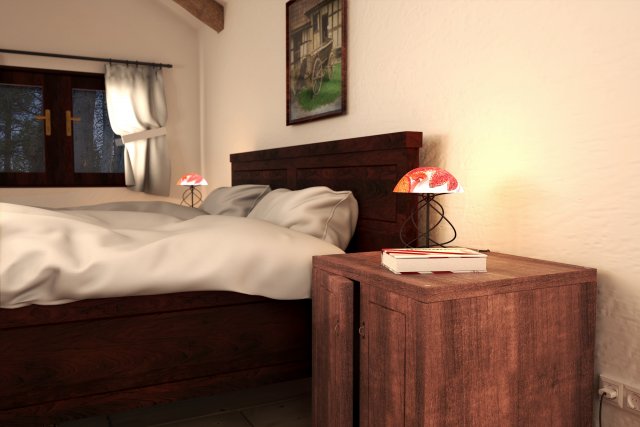 farmhouse bedroom Model 3D .c4d .max .obj .3ds .fbx .stl .blend 