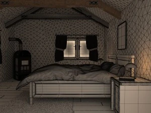 farmhouse bedroom 3D Model