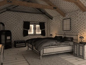 farmhouse bedroom 3D Model