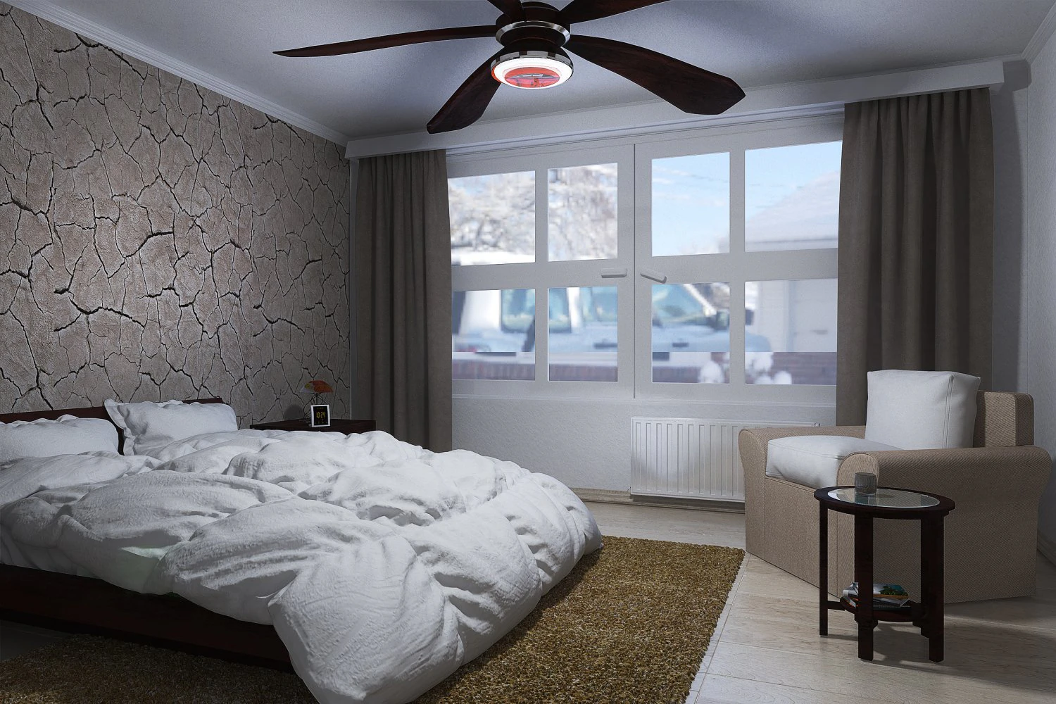 contemporary farmhouse bedroom 3D Model .c4d .max .obj .3ds .fbx .stl .blend 