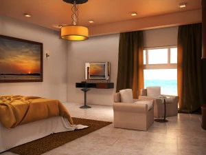 desain kamar hotel mewah Model 3D