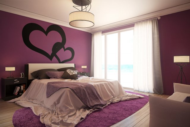 romantic bedroom Modello 3D .c4d .max .obj .3ds .fbx .stl .blend 