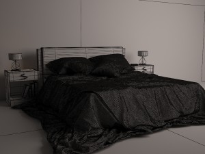 romantic bed set Modelo 3D