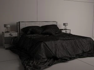 romantic bed set 3D Model