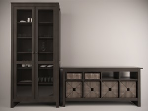 ikea tv stand and china cabinet 3D मॉडल