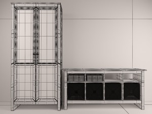 ikea tv stand and china cabinet Model 3D
