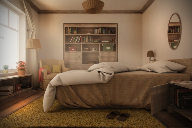 farmhouse bedroom day and night 3Dモデル .c4d .max .obj .3ds .fbx .stl .blend 