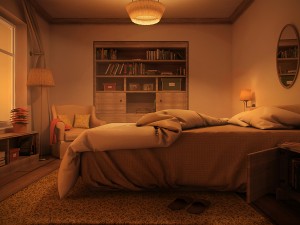 farmhouse bedroom day and night 3Dモデル
