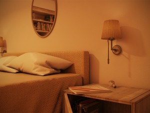 farmhouse bedroom day and night 3Dモデル