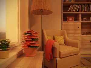 farmhouse bedroom day and night 3Dモデル