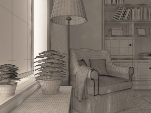 farmhouse bedroom day and night 3Dモデル