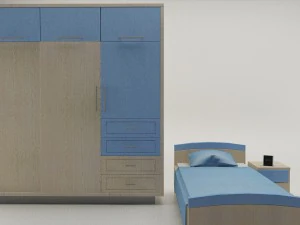 кровать для мальчика — игра готова 3D Модель