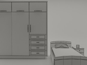 boy bed -game ready 3D 모델
