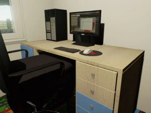 computer desk - game ready 3D Model