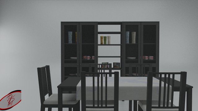 ikea dining table and china cabinet - game ready 3D Модель .c4d .max .obj .3ds .fbx .stl .blend 