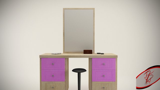 make-up table - game ready Model 3D .c4d .max .obj .3ds .fbx .stl .blend 